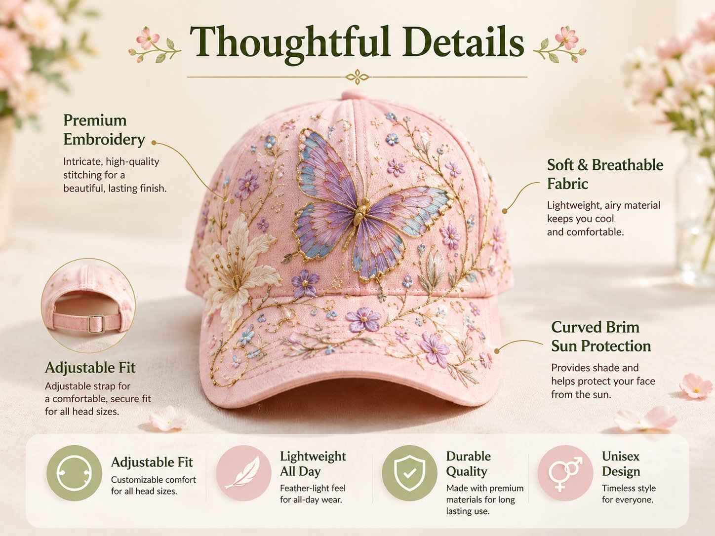 [Copy]🔥Last Day 49% OFF 🌸🌿 Garden Morning Cap (✨2026 Limited Edition)